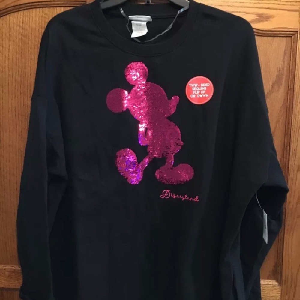 Disneyland Large Black Hot Pink Mickey Mouse Flip